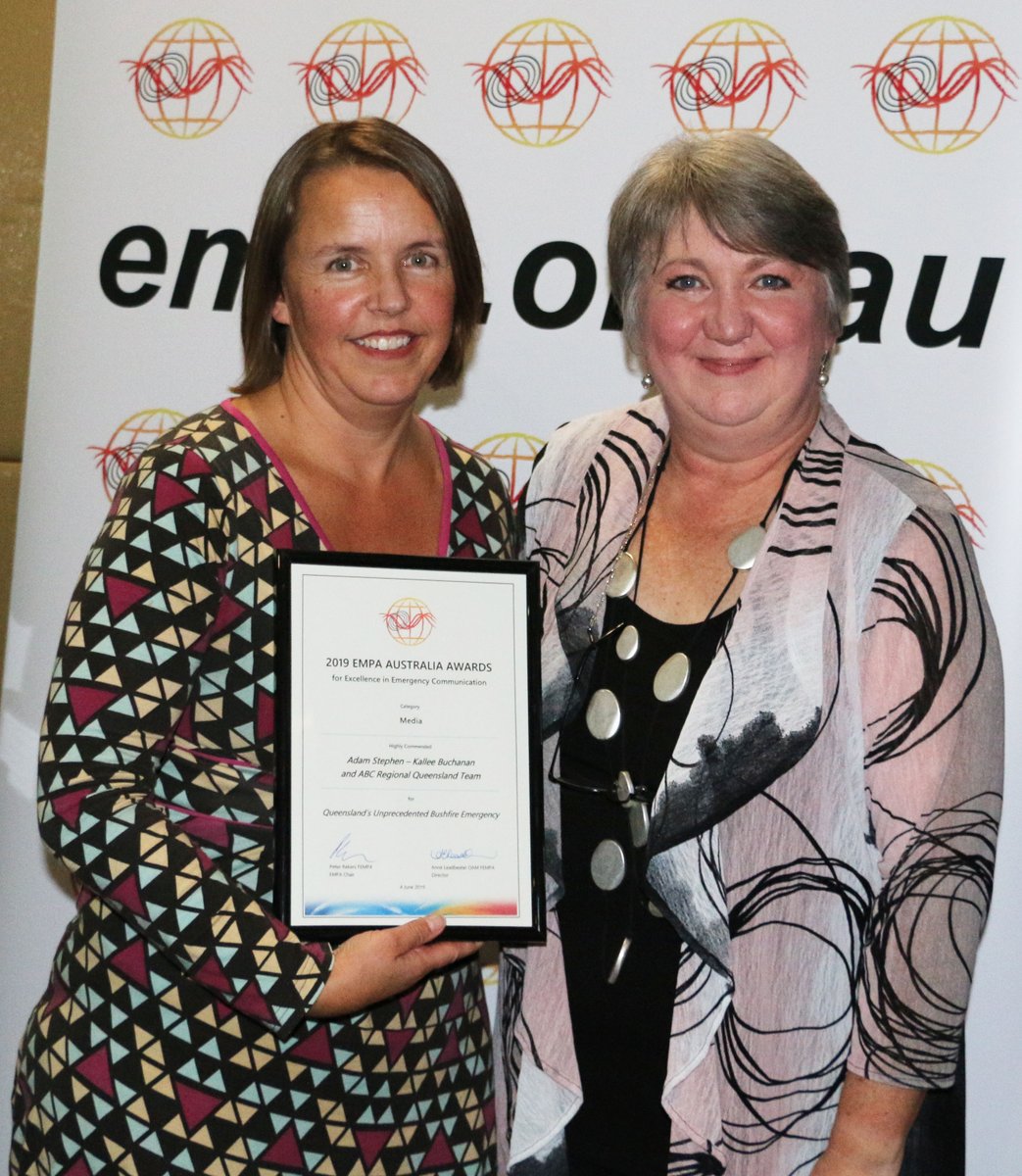 Sascha Rundle, ABC Manager of Emergency Broadcasting, with Anne Leadbeater
